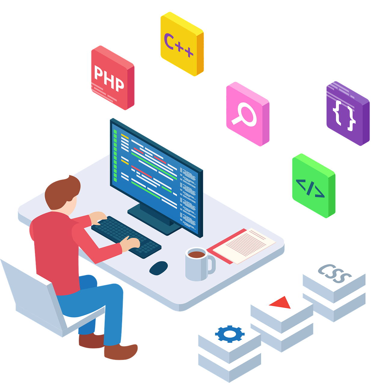 Custom web application dashboard on laptop screen.